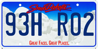 SD license plate 93HR02