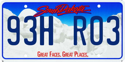 SD license plate 93HR03