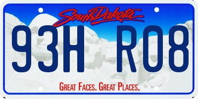 SD license plate 93HR08