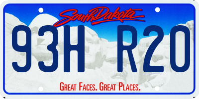 SD license plate 93HR20