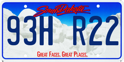 SD license plate 93HR22