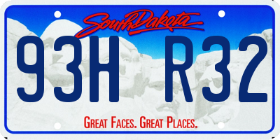 SD license plate 93HR32