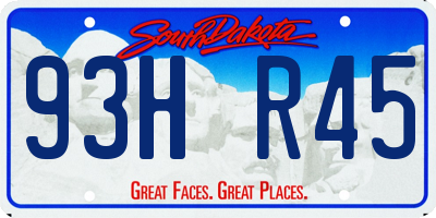 SD license plate 93HR45