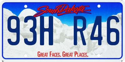 SD license plate 93HR46