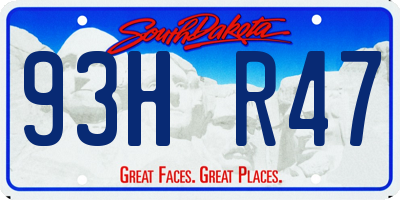 SD license plate 93HR47