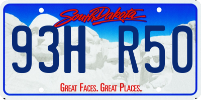 SD license plate 93HR50