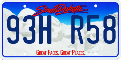SD license plate 93HR58