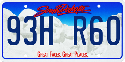 SD license plate 93HR60