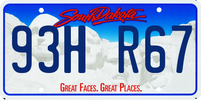 SD license plate 93HR67