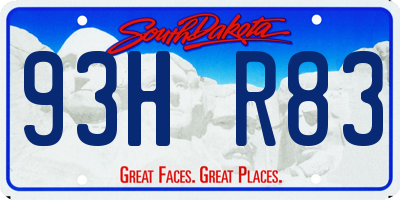 SD license plate 93HR83