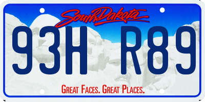 SD license plate 93HR89