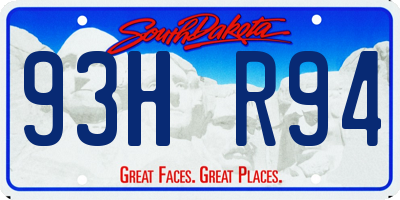 SD license plate 93HR94