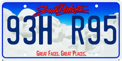 SD license plate 93HR95