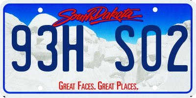SD license plate 93HS02