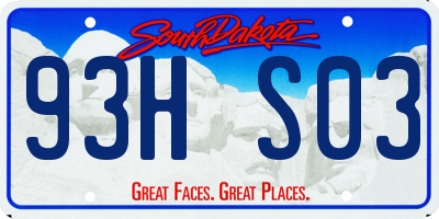 SD license plate 93HS03