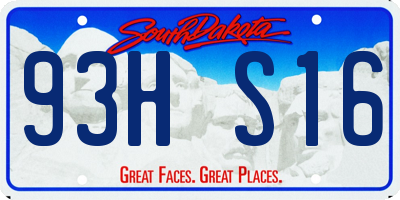 SD license plate 93HS16