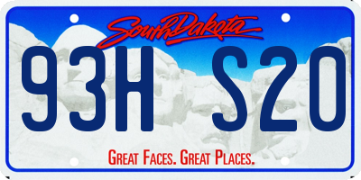 SD license plate 93HS20