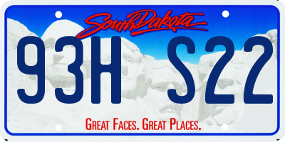 SD license plate 93HS22