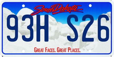 SD license plate 93HS26