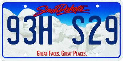 SD license plate 93HS29