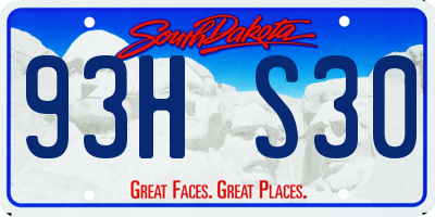 SD license plate 93HS30