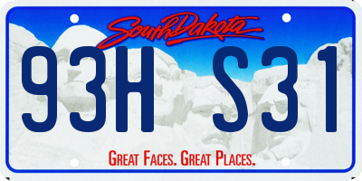 SD license plate 93HS31