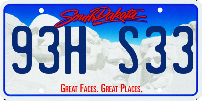 SD license plate 93HS33