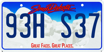 SD license plate 93HS37