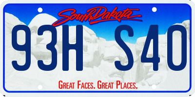 SD license plate 93HS40