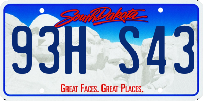 SD license plate 93HS43