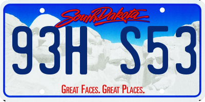 SD license plate 93HS53