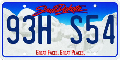 SD license plate 93HS54