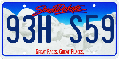 SD license plate 93HS59