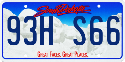 SD license plate 93HS66