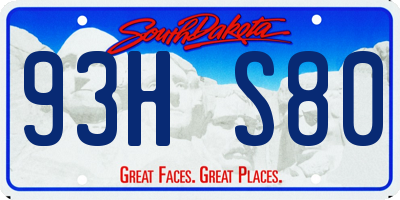SD license plate 93HS80