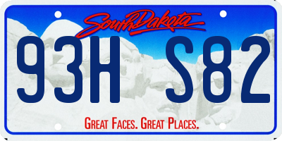 SD license plate 93HS82