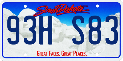 SD license plate 93HS83