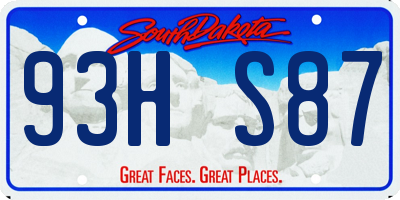 SD license plate 93HS87