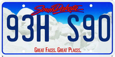SD license plate 93HS90