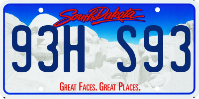 SD license plate 93HS93