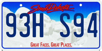 SD license plate 93HS94