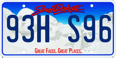SD license plate 93HS96
