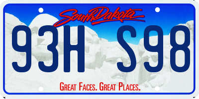 SD license plate 93HS98