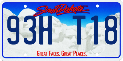 SD license plate 93HT18