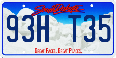 SD license plate 93HT35