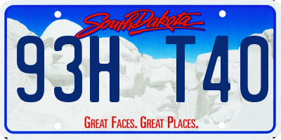 SD license plate 93HT40