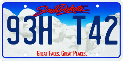 SD license plate 93HT42