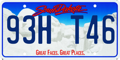SD license plate 93HT46
