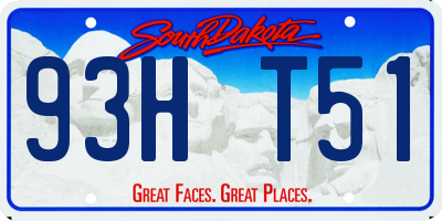 SD license plate 93HT51