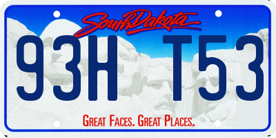 SD license plate 93HT53